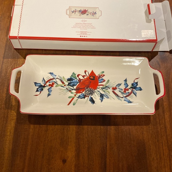 Lenox Cardinal handled hors D’oeurves tray - Picture 1 of 8